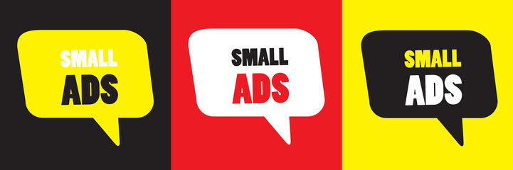 Small ADS. Vector illustration in different colors, EPS 10