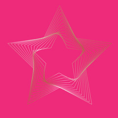 Hot pink golden star