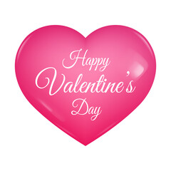 Happy valentine's day. 3d heart. Pink card