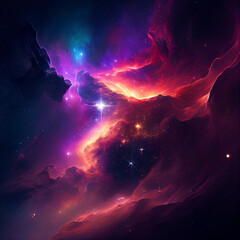 colorful nebula galaxy cosmos, generative AI