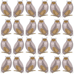 Cute owls seamless pattern with, bird background for kids stationery designs and clothing.