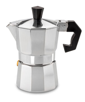 Moka coffee pot, Italian mocha aluminum espresso maker, cut out