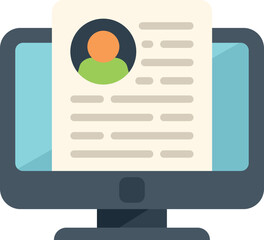 Monitor system icon flat vector. Platform database. Consumer access isolated