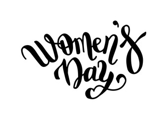Women's day, gorgeous lettering written with elegant calligraphic font or script.