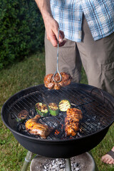 grill cooking out in the backyard