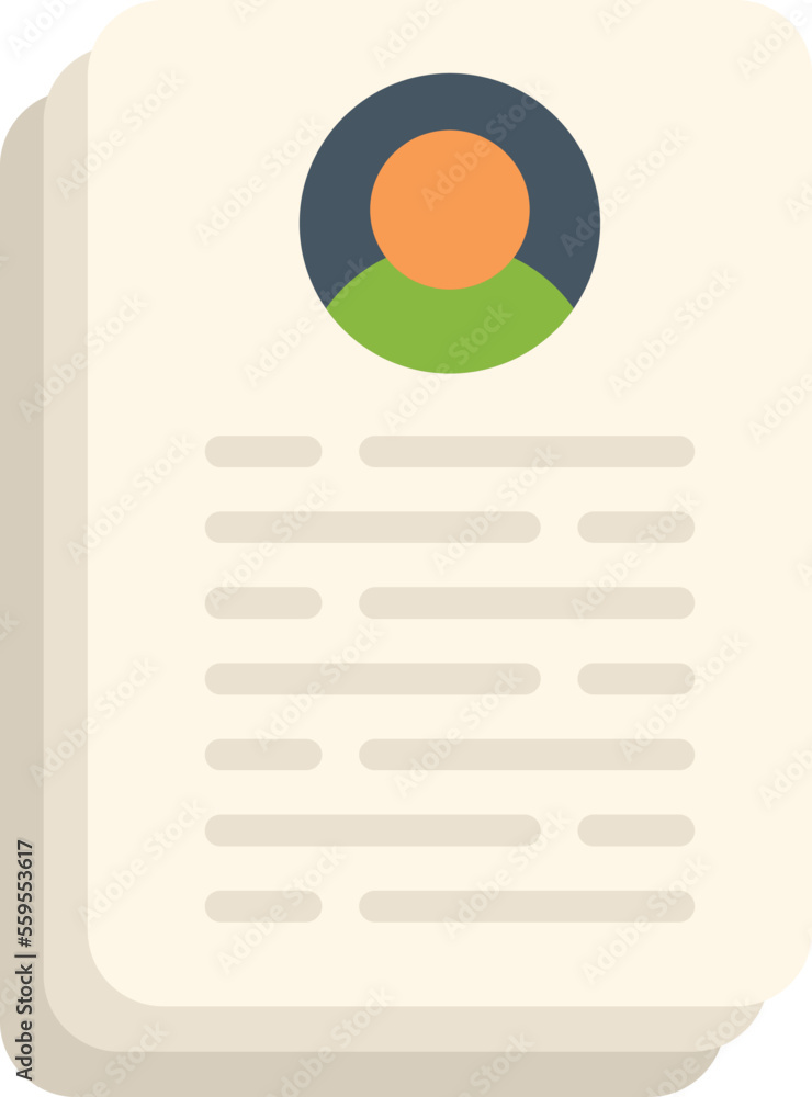 Poster paper marketing icon flat vector. client customer. crm database isolated