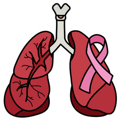 Lung Cancer filled outline icon