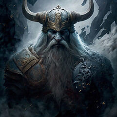 Norse mythology god Bragi. - obrazy, fototapety, plakaty