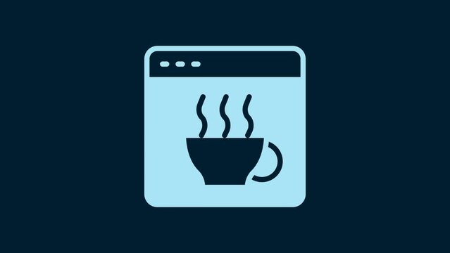 White Software, web developer programming code icon isolated on blue background. Javascript computer script random parts of program code. 4K Video motion graphic animation