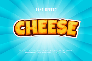 Cheese text effect on blue background