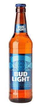 Single bottle of Bud Light