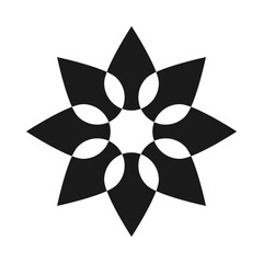 Radial Oil Droplets Negative Space Icon
