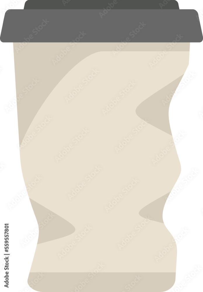 Poster paper cup recycle icon flat vector. trash garbage. reduce reuse isolated