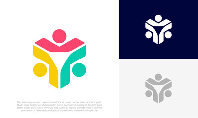 Community people, social community, human family logo abstract design vector