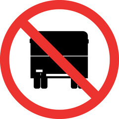 No heavy vehicles sign. Traffic Signs and Symbols.