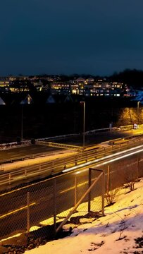 vertical Timelapse of ryfast E39 road in Stavanger.