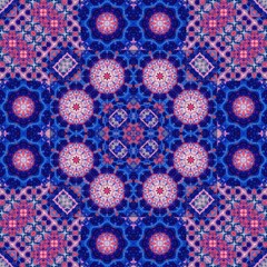 Nautical boho bandanna coastal patchwork fabric tile. Seamless pattern in patched washed fabric effect quilt. Endless summer beach fashion repeat swatch.