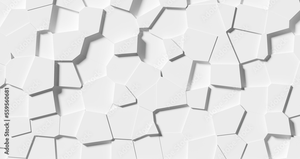 Poster random shifted white polygon geometrical small prism shaped fracture structure pattern background wa