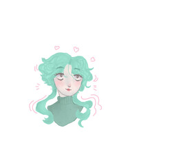 In this art I painted a girl. At first sight you can see ordinary girl, but I design the Frog girly! She is really gentle and sweet in the art.