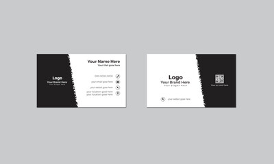 Modern business card and Black and White Professional clean pastel design, template vector design Creative Whit and Black Card Design