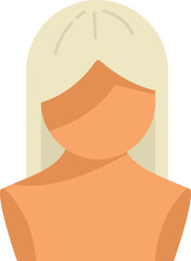 Character wig icon flat vector. Hair style. Short beauty isolated