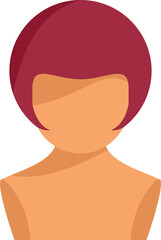 Hat wig icon flat vector. Hair style. Head fashion isolated