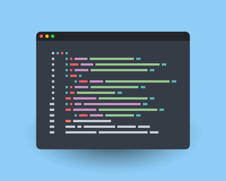 Programming code editor vector illustration design