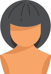 Carnival wig icon flat vector. Long hair. Trendy fashion isolated