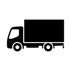 Van icon. Small delivery truck. Black silhouette. Side view. Vector simple flat graphic illustration. Isolated object on a white background. Isolate.