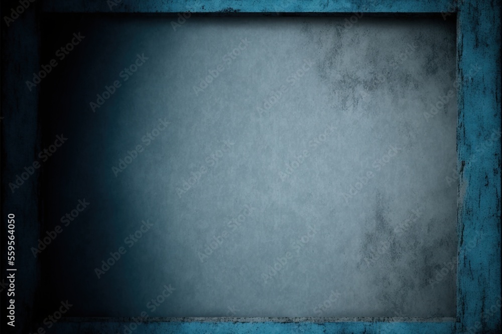 Poster a blue frame with a black background and a white background with a black border and a blue border wi
