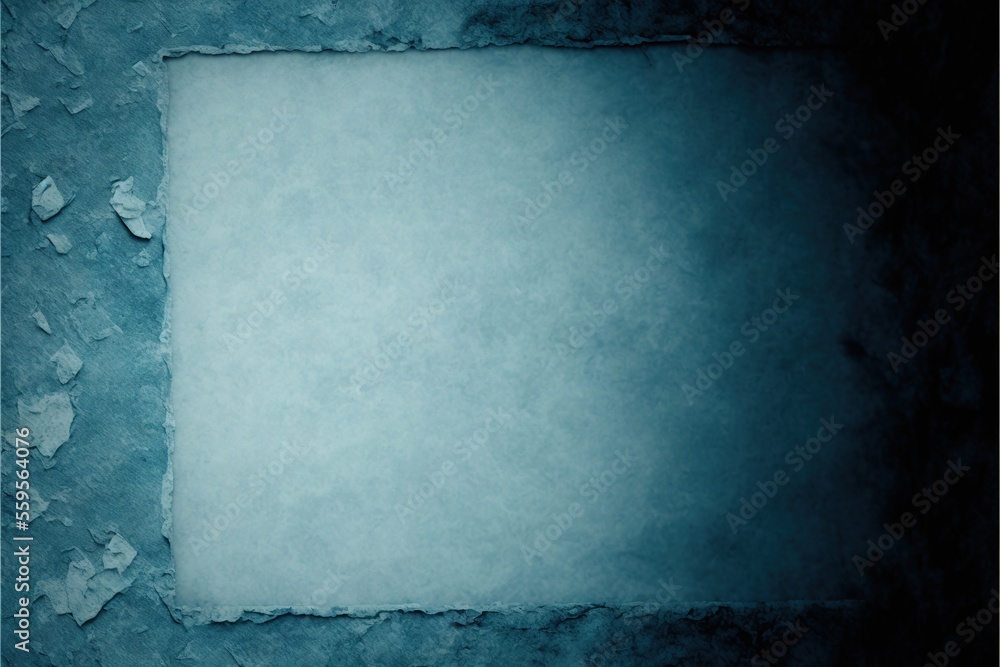 Poster a square frame with a blue background and a white background with a black border and a white rectang