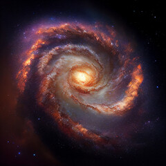 spiral colorful galaxy milky way, generative AI