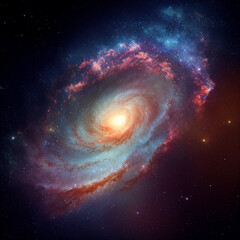 spiral colorful galaxy milky way, generative AI