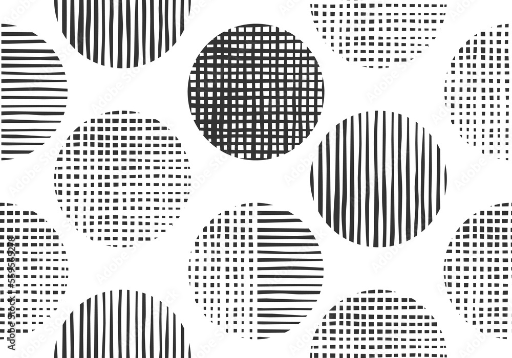 Poster abstract circle seamless pattern or texture. modern geometric background with hand drawn circle shap