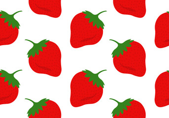 Strawberry seamless pattern or texture. Summer fruit, berry background. Vector illustration.