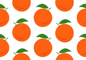 Orange seamless pattern or texture. Citrus fruit background or print. Vector illustration.