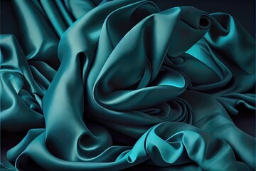 Fototapeta premium Bright, colorful silk pattern. messy and ruffled yet smooth, soft, and luxurious silk texture. Generative AI