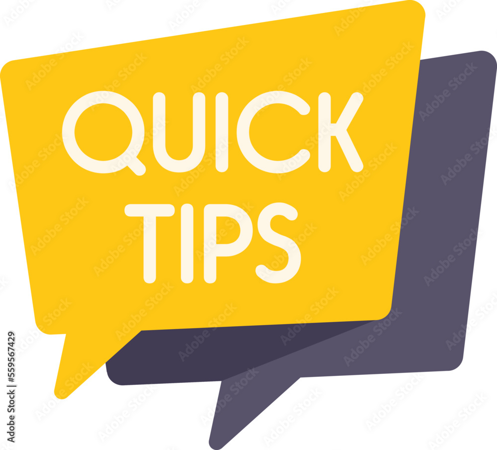 Poster quick tip icon flat vector. idea trick. text help isolated