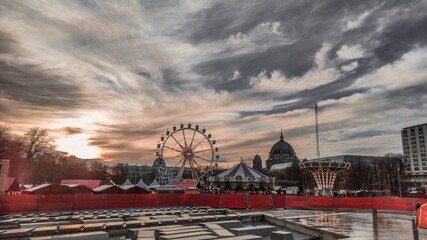 sunset over the city