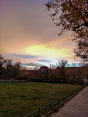 sunset over the river