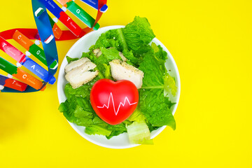 DNA, good nutrition food, healthy heart. Healthy diet and nutrition food. Healthy health plans,...