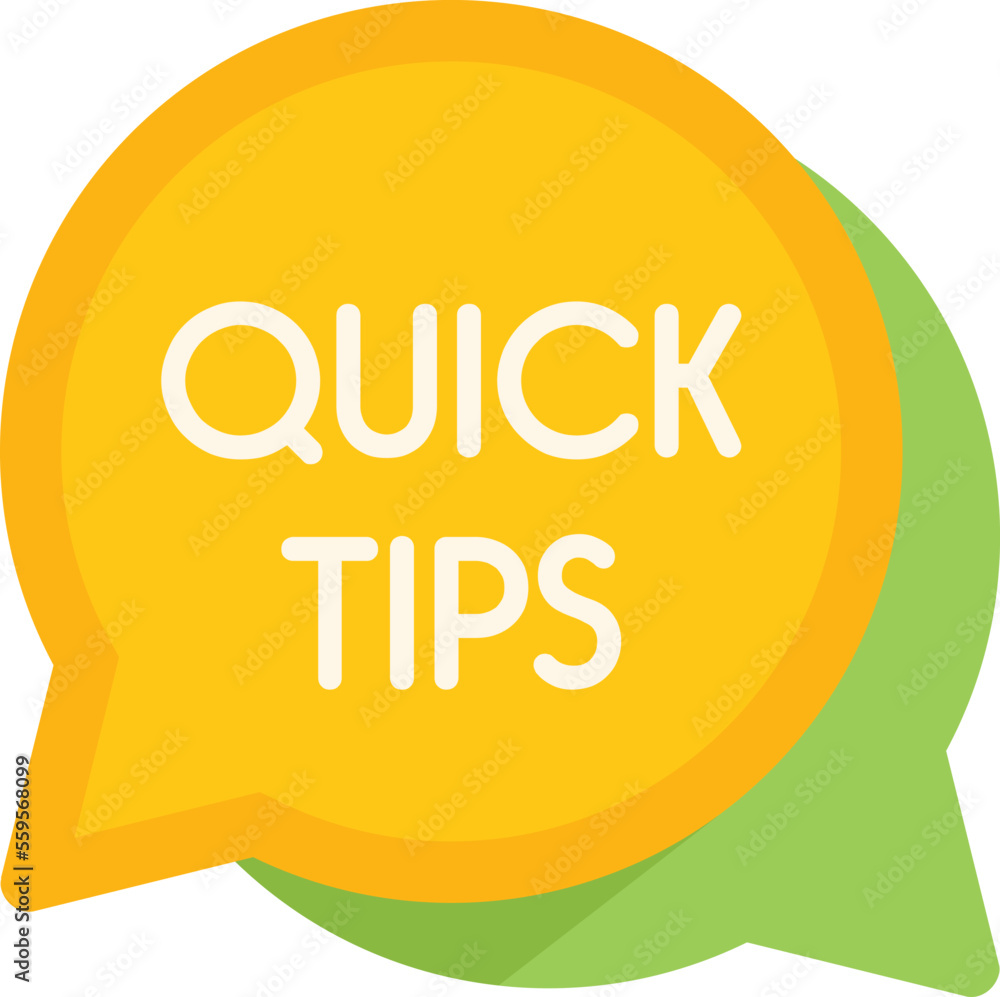 Poster info tip icon flat vector. quick trick. text help isolated