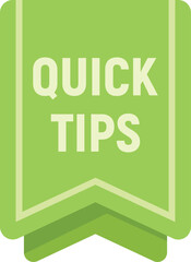 Sticker tip icon flat vector. Quick trick. Text help isolated