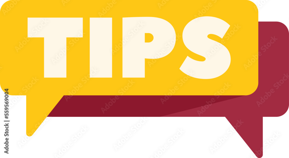 Poster web tip icon flat vector. quick trick. info text isolated
