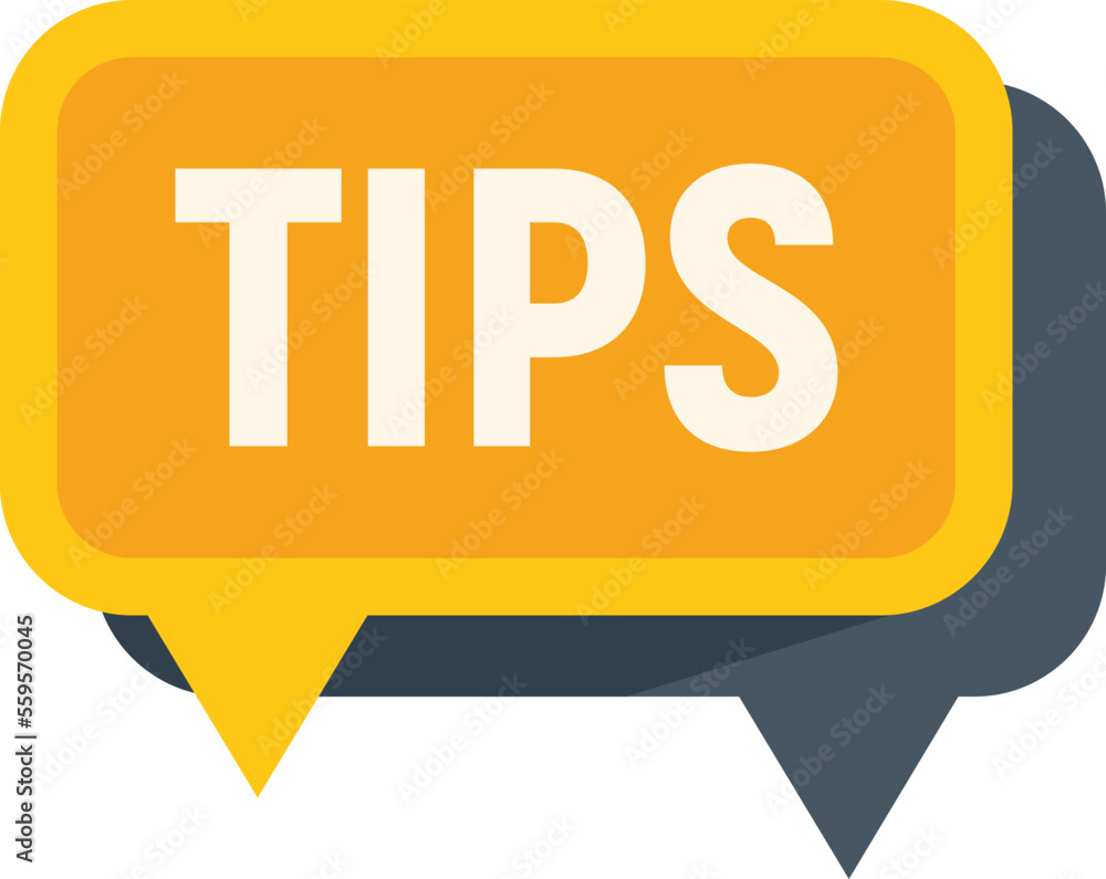 Poster help tip icon flat vector. quick trick. info text isolated