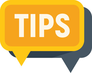 Help tip icon flat vector. Quick trick. Info text isolated