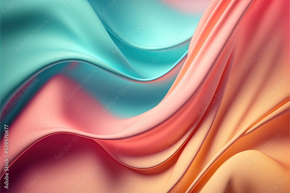 Poster a colorful background with a wavy design in the middle of it, with a pink and blue background and a 
