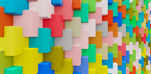 multicolored pattern cubes background, wallpaper colorful 