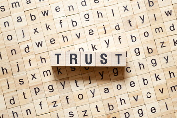 Trust - word concept on cubes