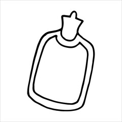 Obraz premium Medical rubber warmer doodle style vector illustration isolated on white